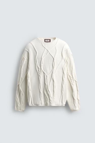 JERSEY ESTRUCTURA TRENZAS SAMUEL DE SABOIA X ZARA - Blanco roto de Zara