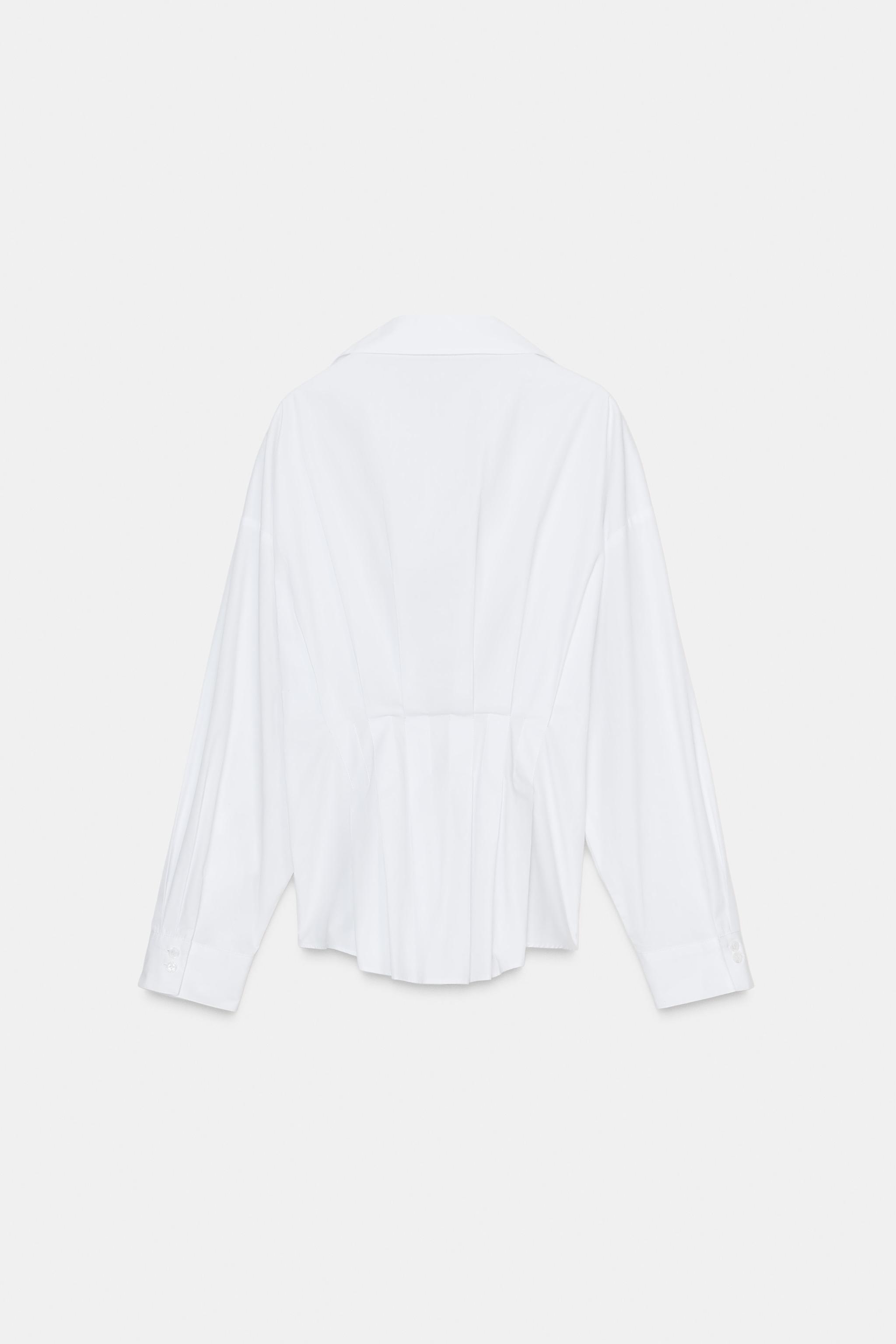 CHEMISE EN POPELINE À PLIS