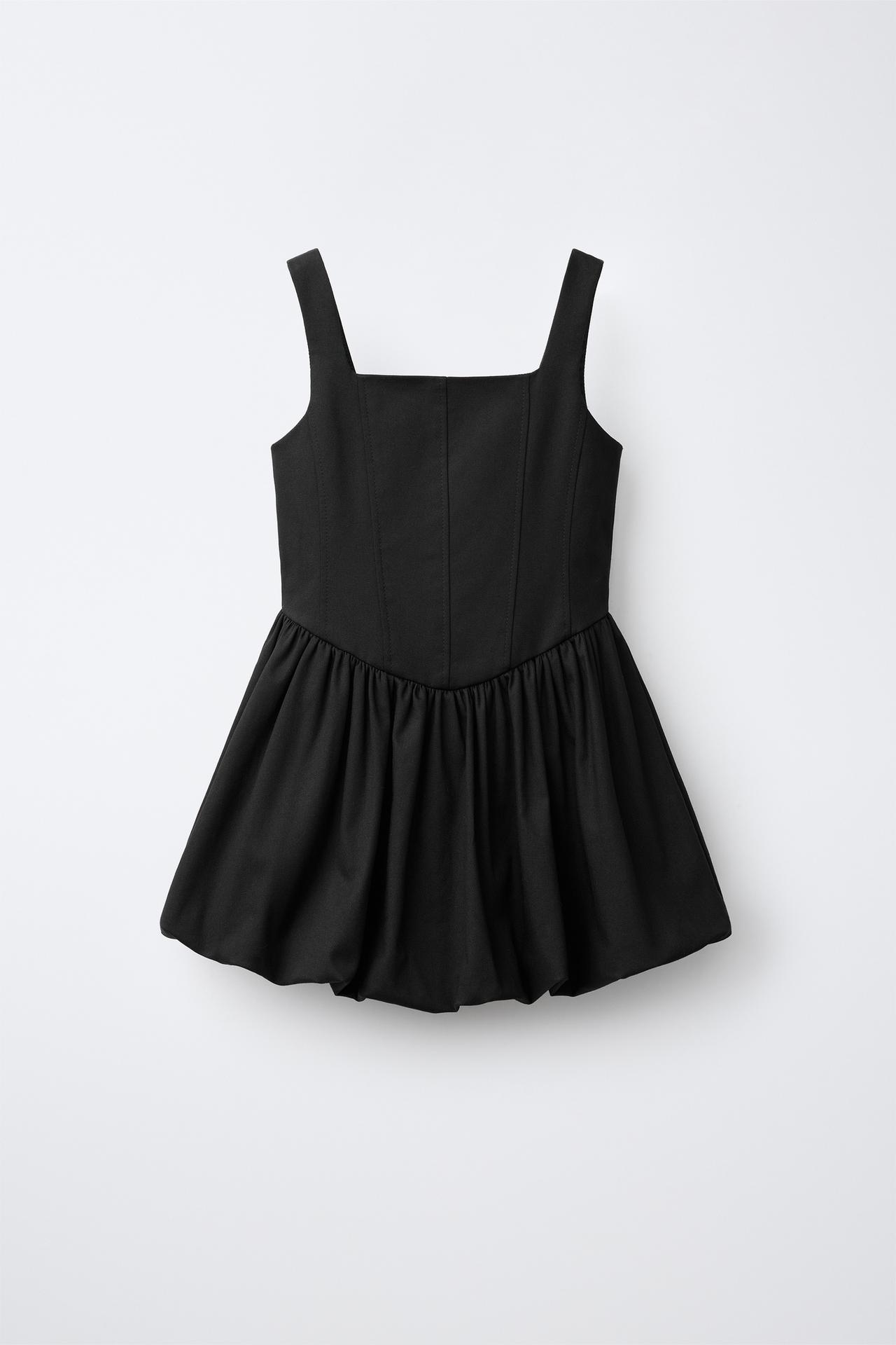BALLOON-SKIRT DRESS — Anthracite grey
