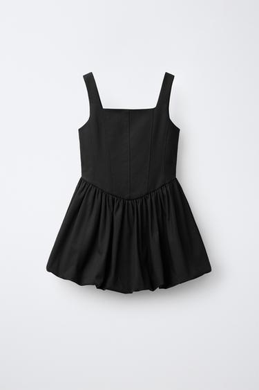 BALLOON-SKIRT DRESS — Anthracite grey 1