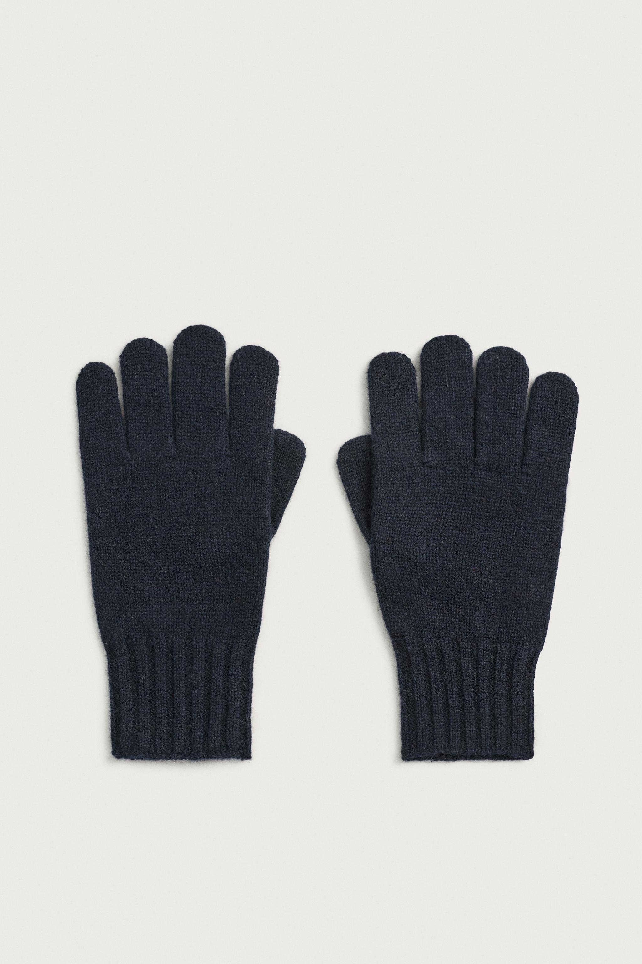 WOOL BLEND KNIT GLOVES