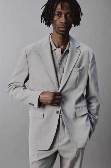 VESTE DE COSTUME STRUCTURÉE - Gris clair de Zara - Image 4