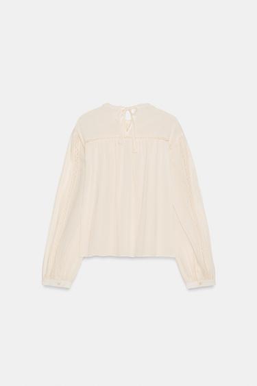 ZW COLLECTION EMBROIDERED SHIRT - Mid-ecru by Zara - Image 5