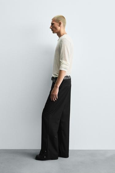 PANTALON COUPE ÉVASÉE - Noir de Zara - Image 3