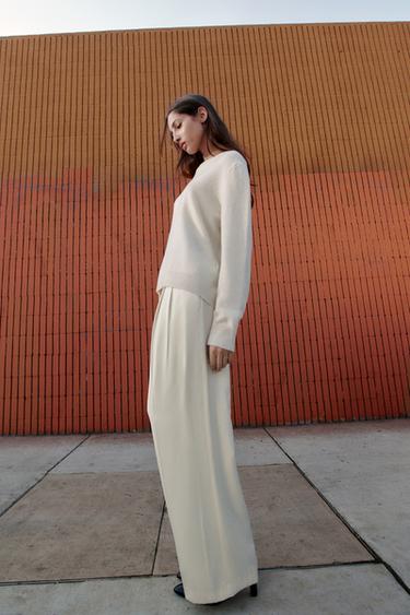 PLAIN KNIT JUMPER - Ecru by Zara - Image 3