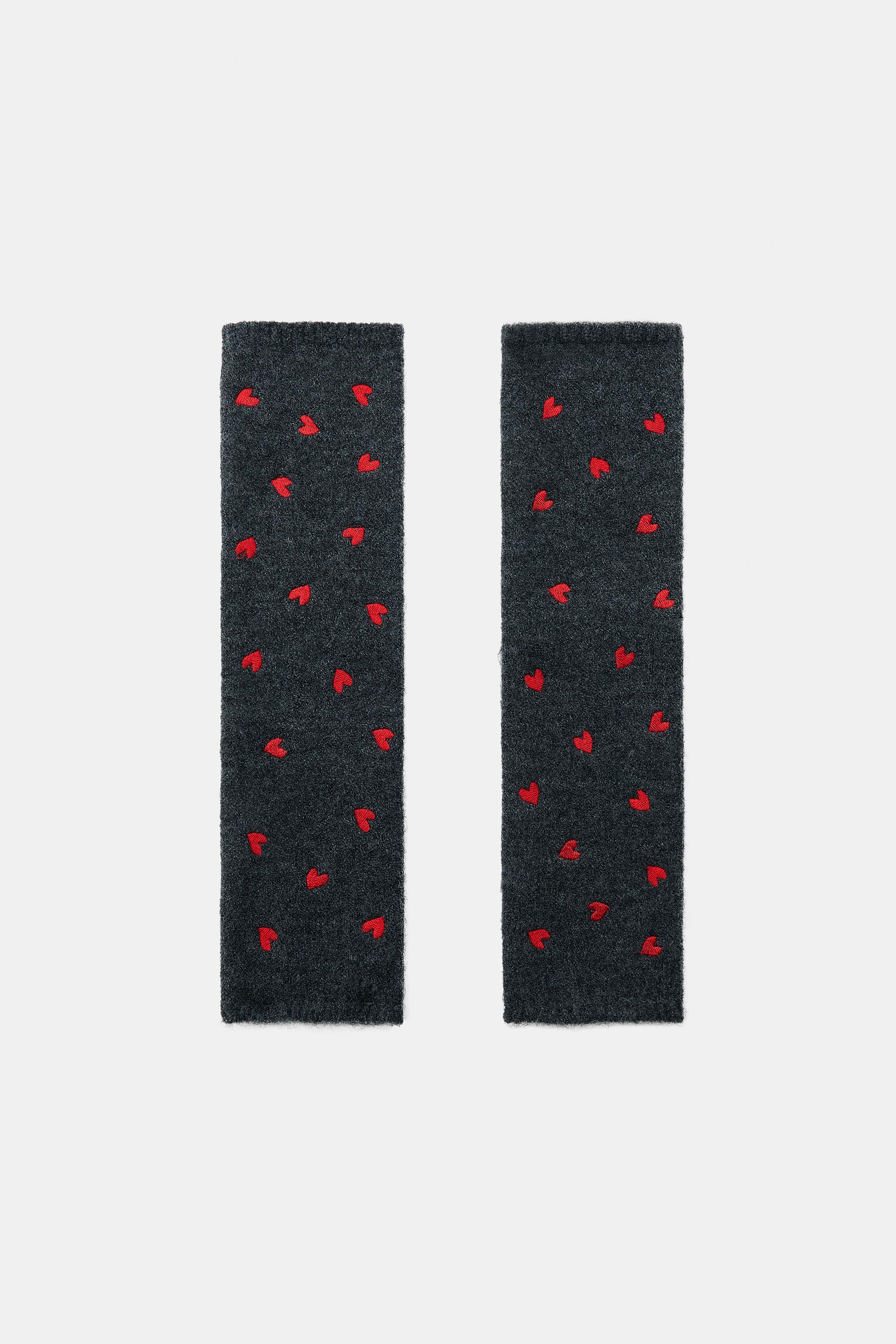 ハート刺繍ニットミトン - グレー | ZARA Japan / 日本