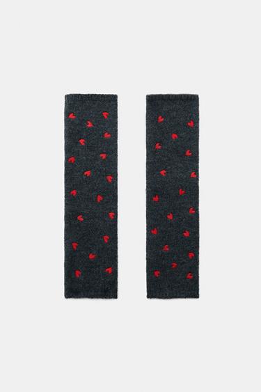 ハート刺繍ニットミトングレー0Zaraのハート刺繍ニットミトン - グレー - 画像 0
