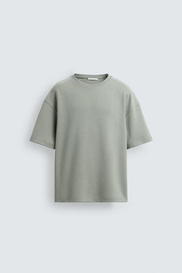 Zara 寬鬆棉質運動衫 - 水洗綠