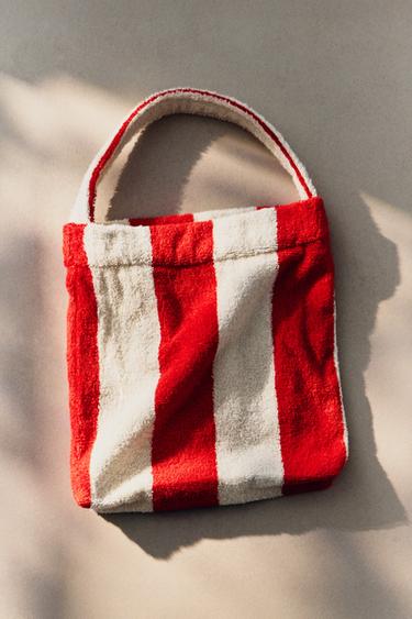 SMALL TERRY BEACH TOILETRY BAG - Red by Zara