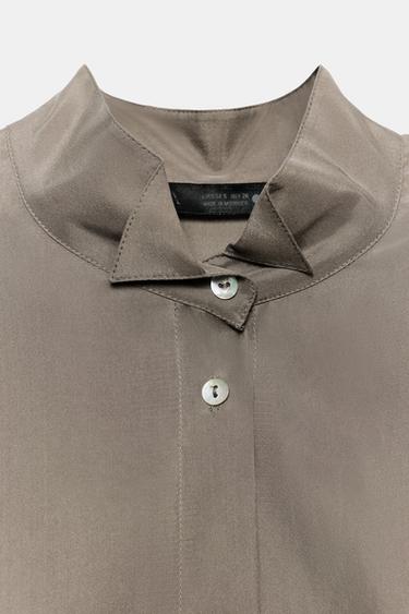CHEMISE FLUIDE 100% SOIE ZW COLLECTION - Marron de Zara - Image 7