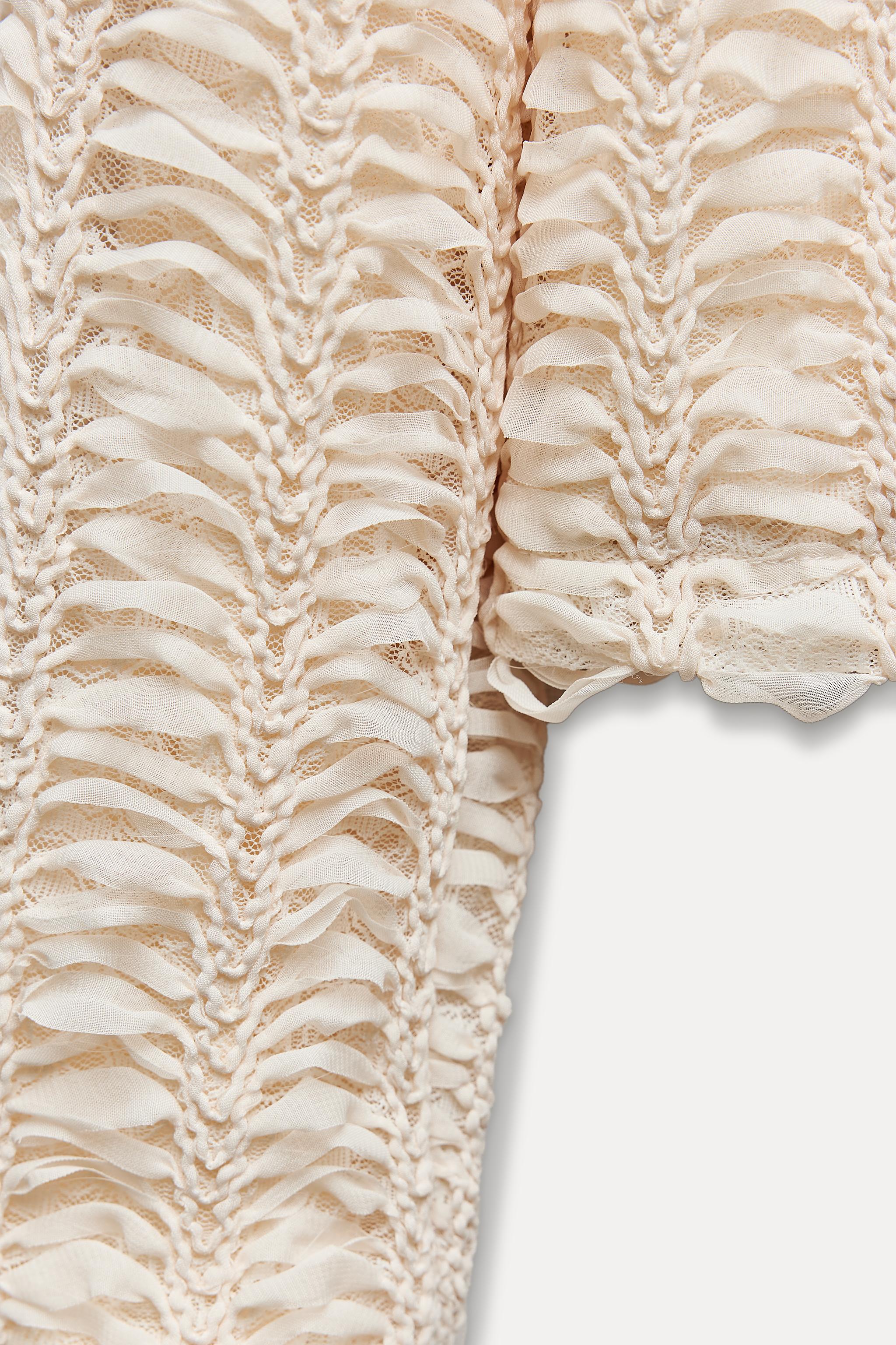 STRUCTURED KNIT CARDIGAN - Ecru | ZARA United States STRUCTURED KNIT CARDIGAN - Ecru | ZARA United States