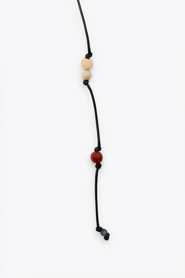 MULTI-WAY BEADED CHARM CORD NECKLACE - Black by Zara - Image 2