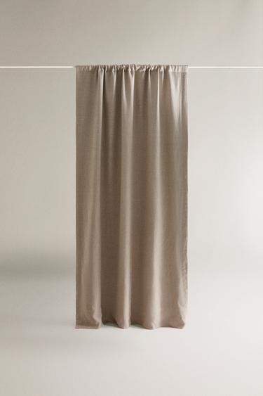 LIGHT BEIGE LINEN BLACKOUT CURTAIN - Light beige by Zara - Image 0