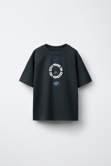 GRAFFITI PRINT T-SHIRT - Dark anthracite by Zara - Image 0