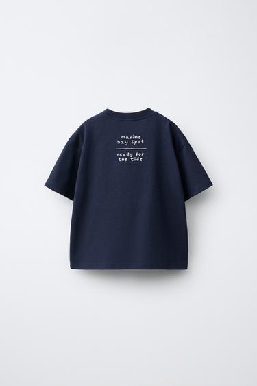 T-SHIRT À IMPRIMÉ CRABE - Bleu marine de Zara - Image 1