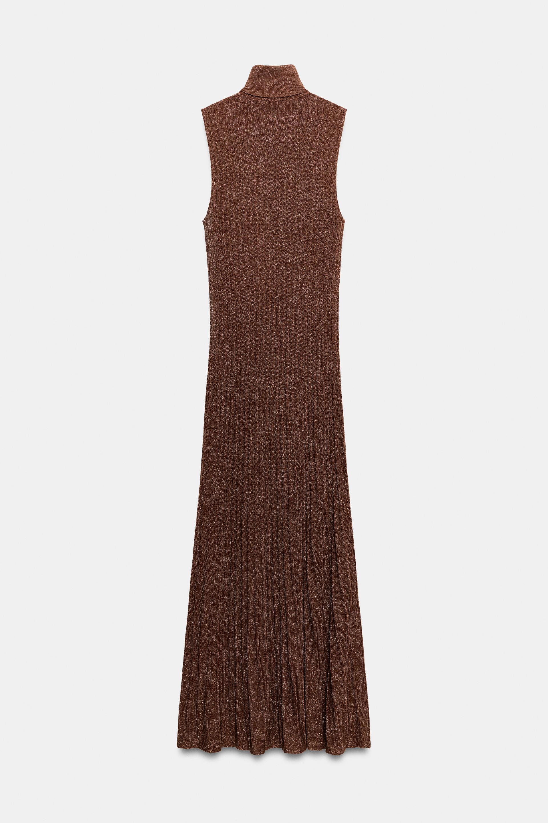 METALLIC YARN RIBBED MAXI DRESS thumbnail 8