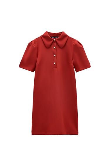 PEARL BUTTON MINI DRESS