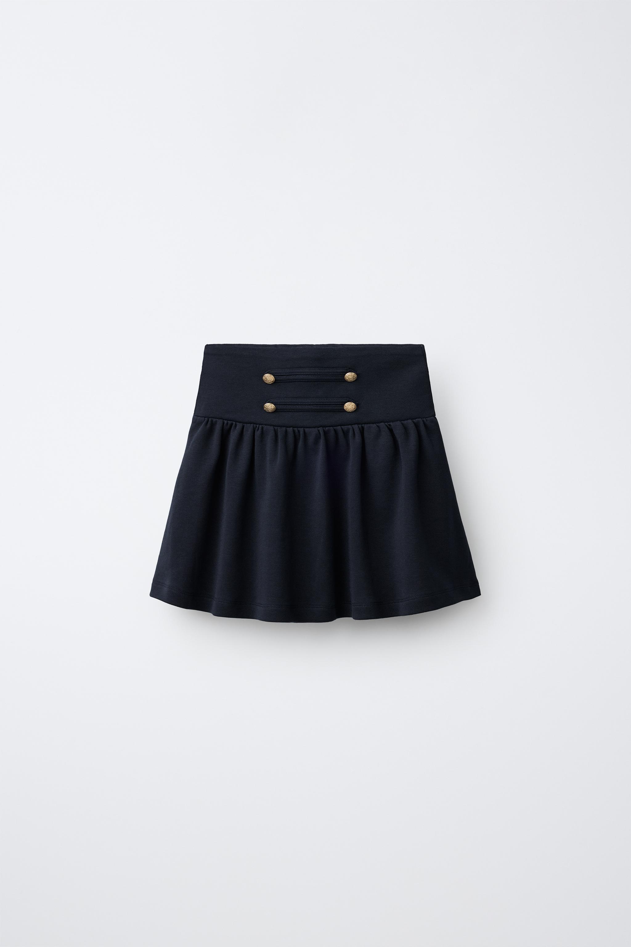 FROG FASTENING AND BUTTON SKIRT — Navy blue