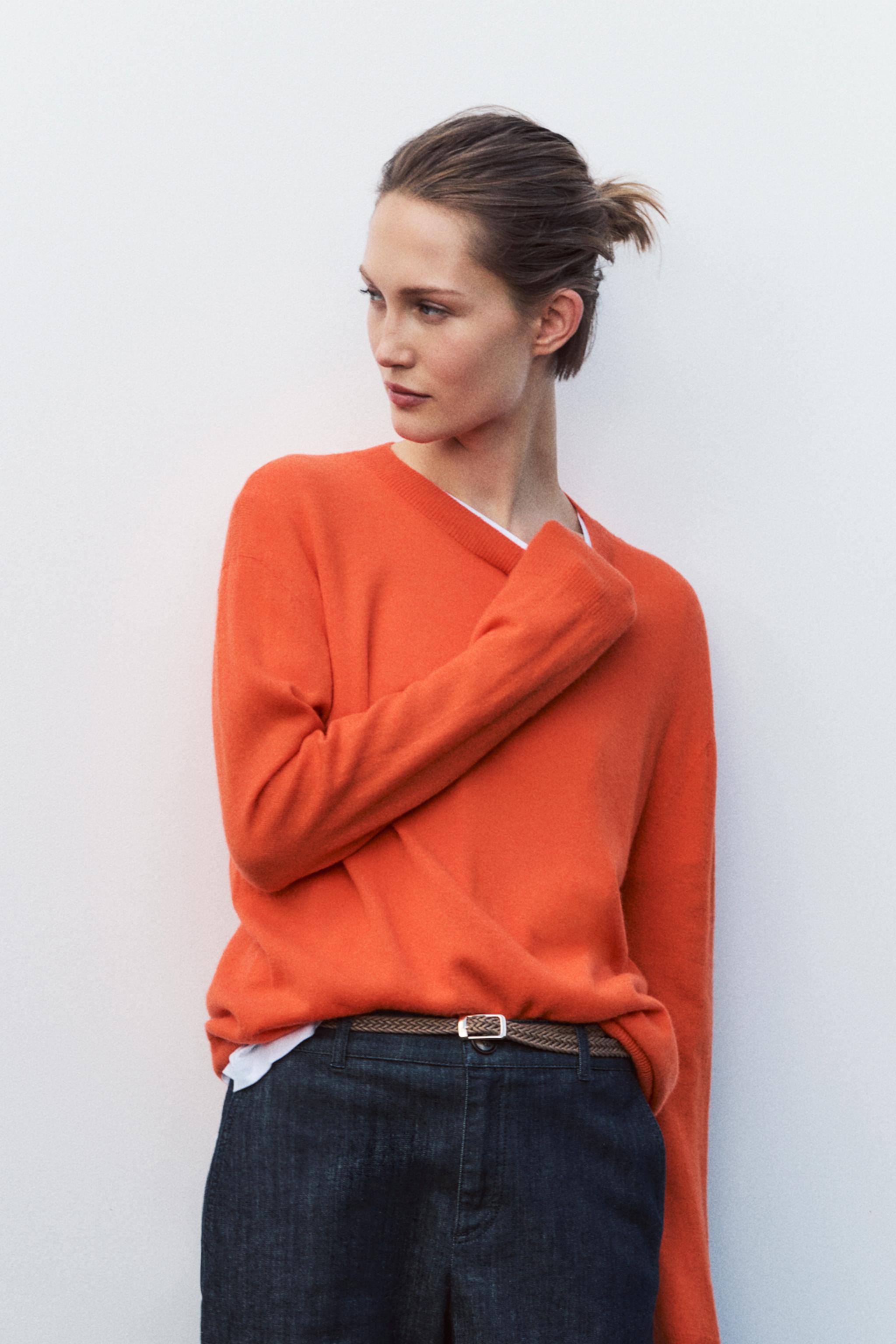 100% WOOL EXTRA SOFT SWEATER - Orange | ZARA United States 100% WOOL EXTRA SOFT SWEATER - Orange | ZARA United States
