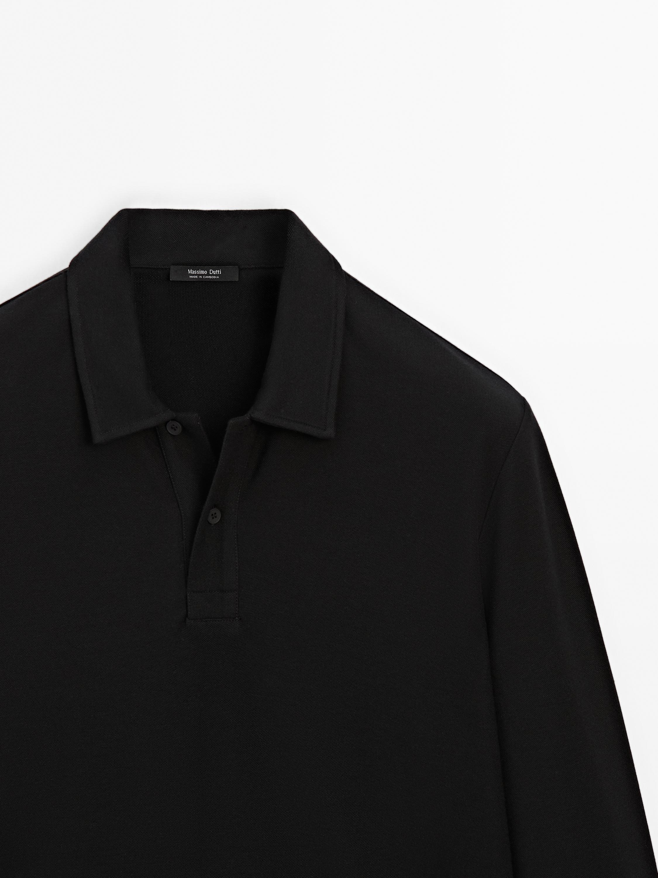 Cotton blend knit polo sweater - Black | ZARA United States Cotton blend knit polo sweater - Black | ZARA United States