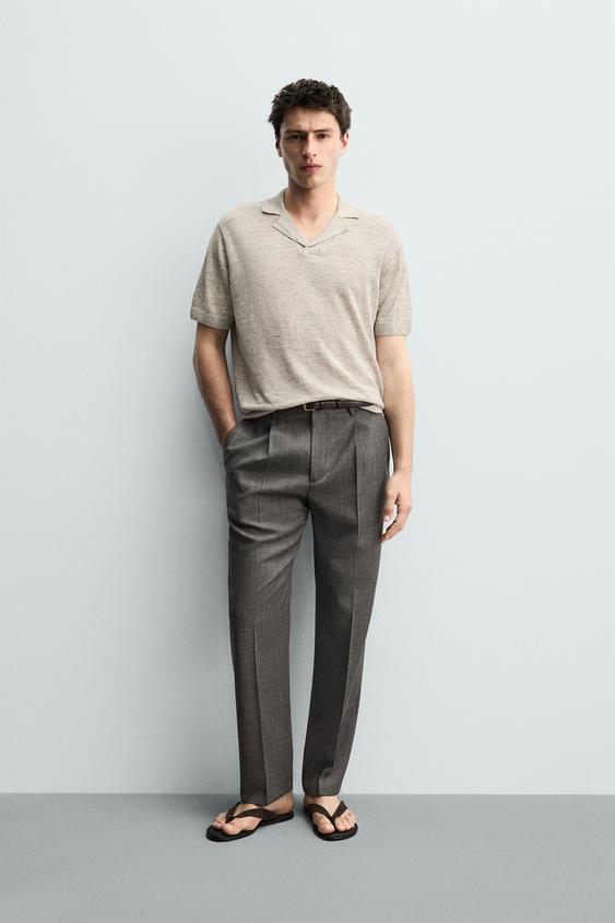 100% LINEN REGULAR FIT KNIT POLO SHIRT from Zara - $79.90