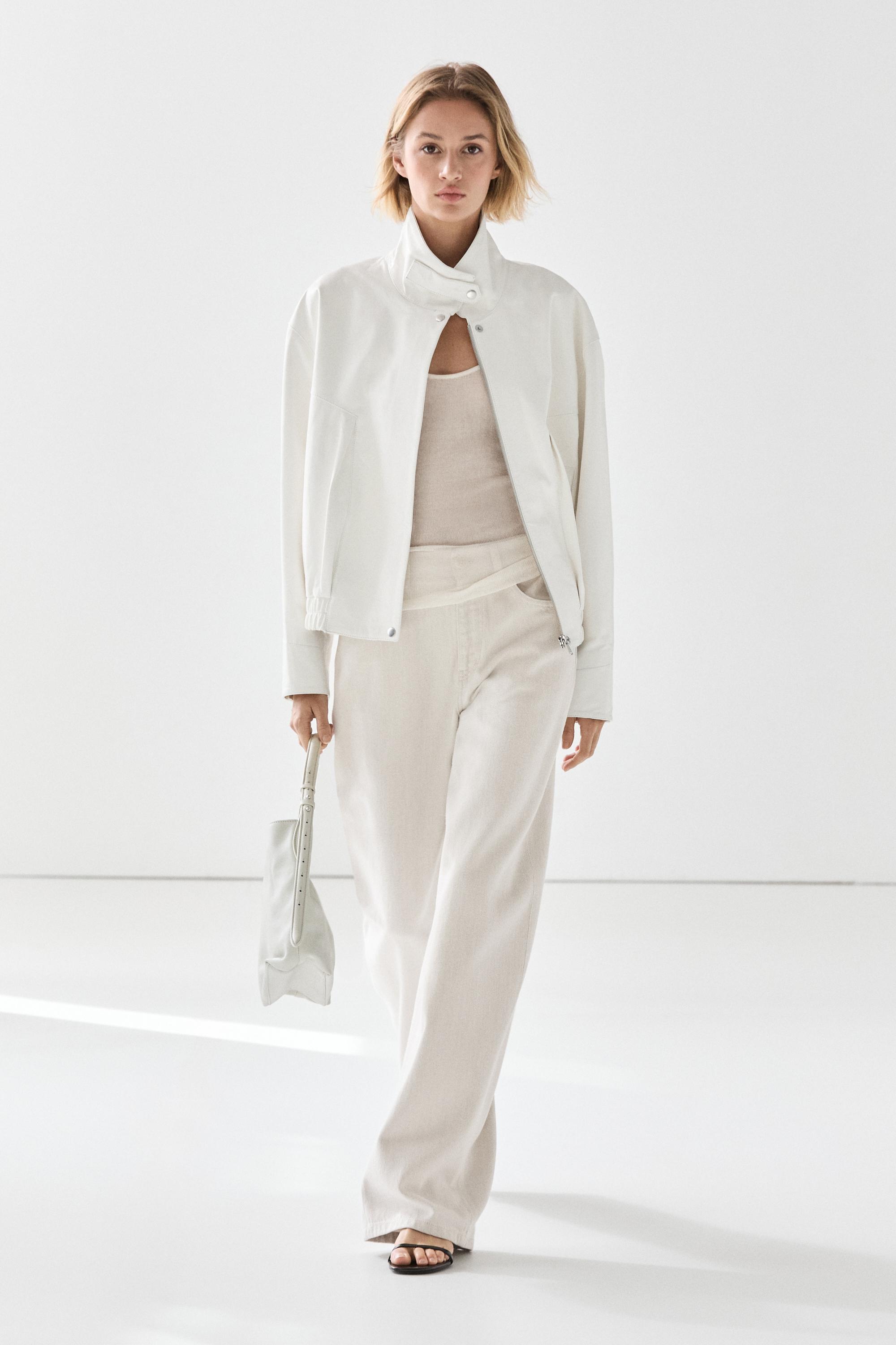 Veste bomber en cuir nappa