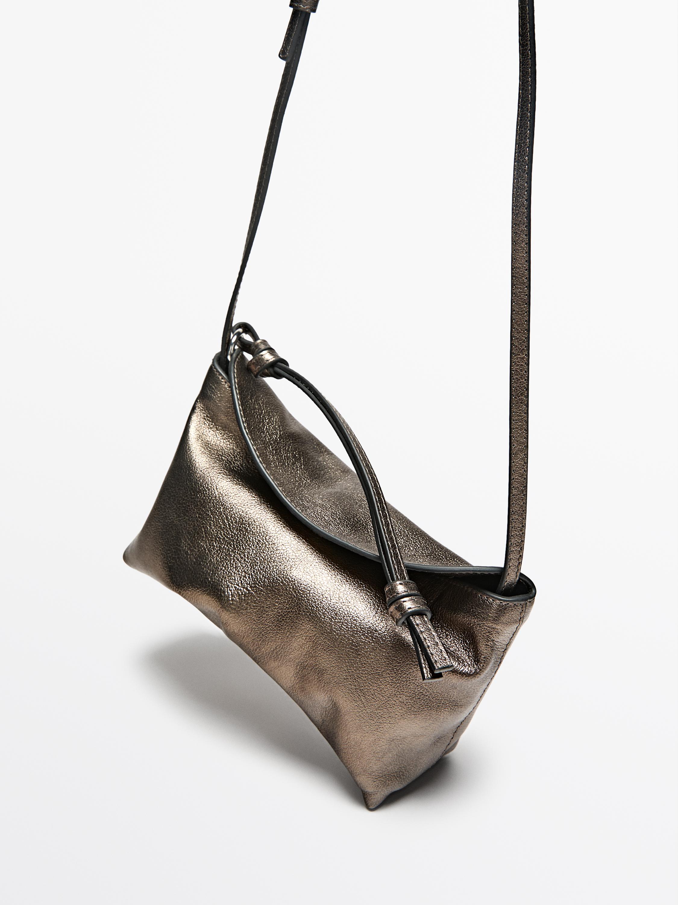 Sac pochette à bandoulière en cuir nappa