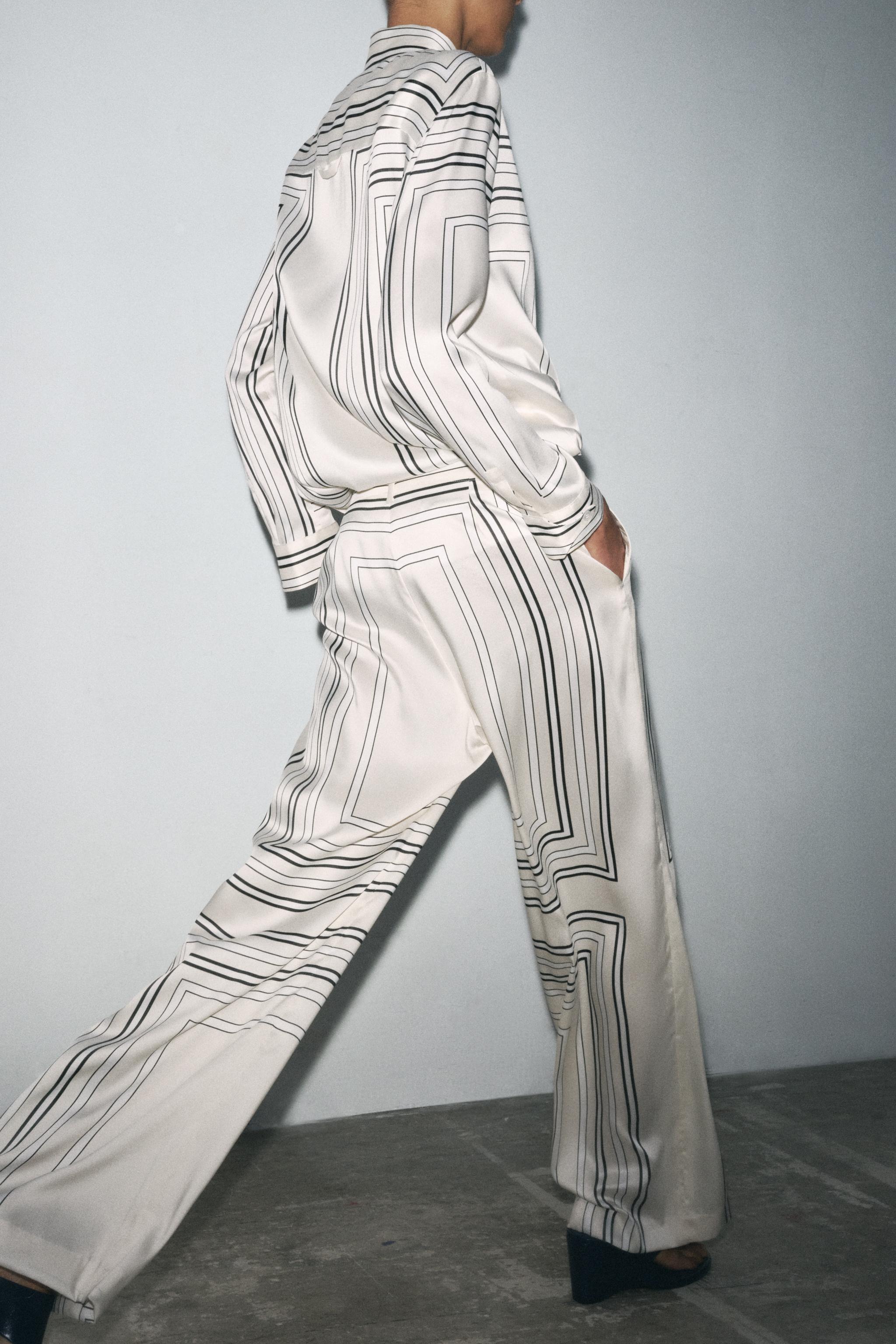 ZW COLLECTION PRINTED SHIRT - Ecru | ZARA Spain