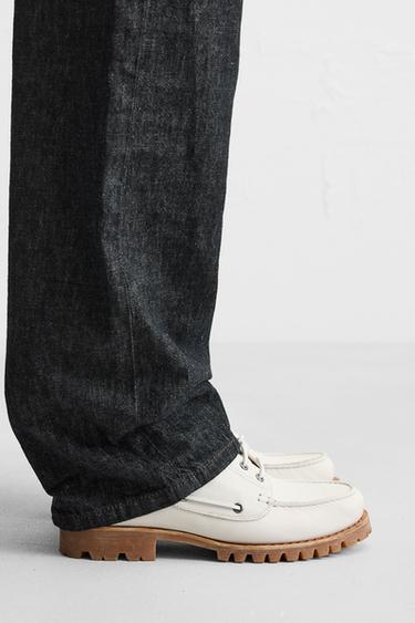 ZAPATO NÁUTICO PIEL - Blanco de Zara - Imagen 0