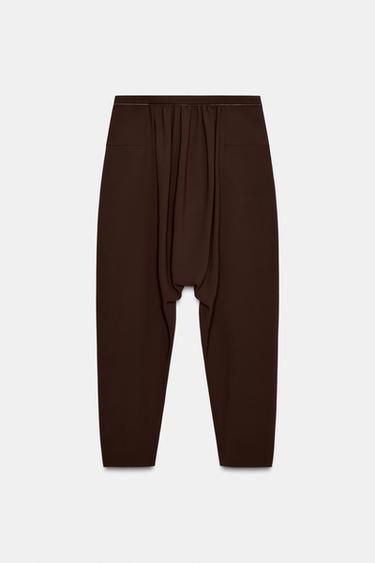 Zara LIMITED EDITION BAGGY PANTS - Dark brown