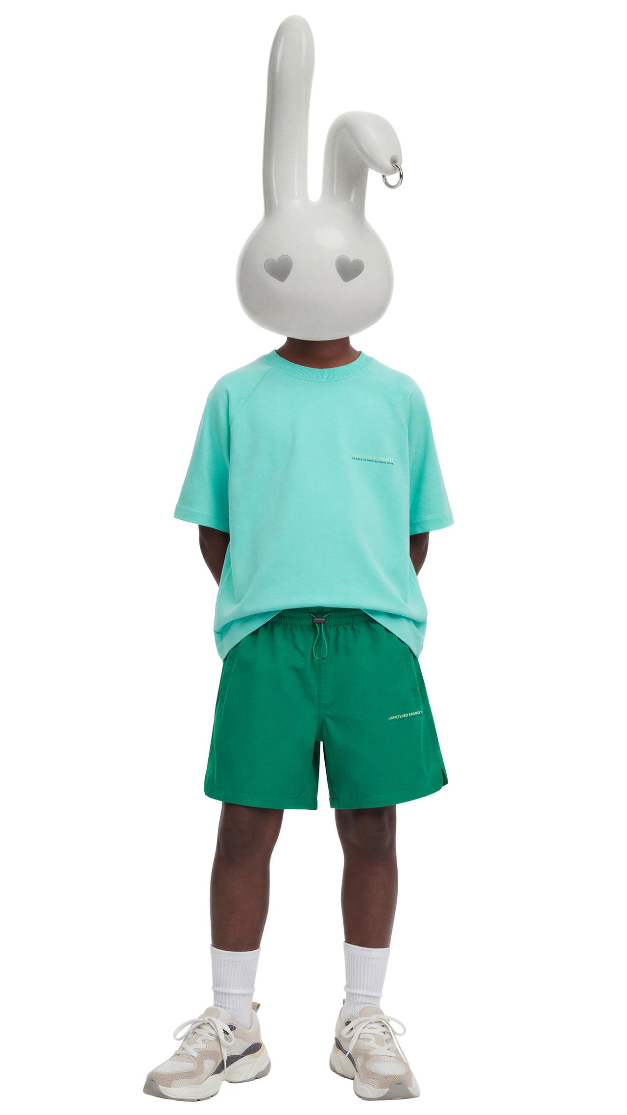 T-SHIRT AND TECHNICAL BERMUDA SET — Green