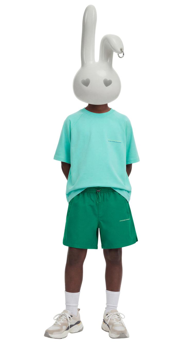 T-SHIRT AND TECHNICAL BERMUDA SET — Green
