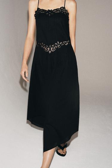 ZW COLLECTION LACE MIDI DRESS - Black by Zara - Image 4