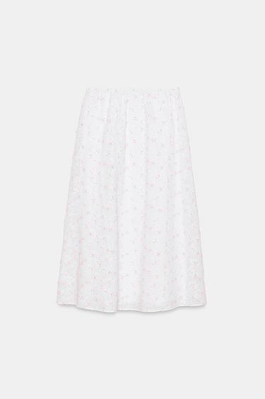 STRUCTURED LAYERED MIDI SKIRT - Pink / White by Zara - Image 5