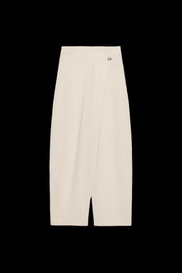 TEXTURED WRAP TROUSERS - Beige by Zara - Image 0