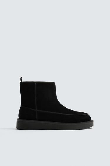 LEATHER BOOTS - Black by Zara