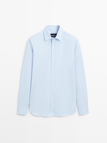 Chemise regular fit 100 % coton - Bleu ciel de Zara