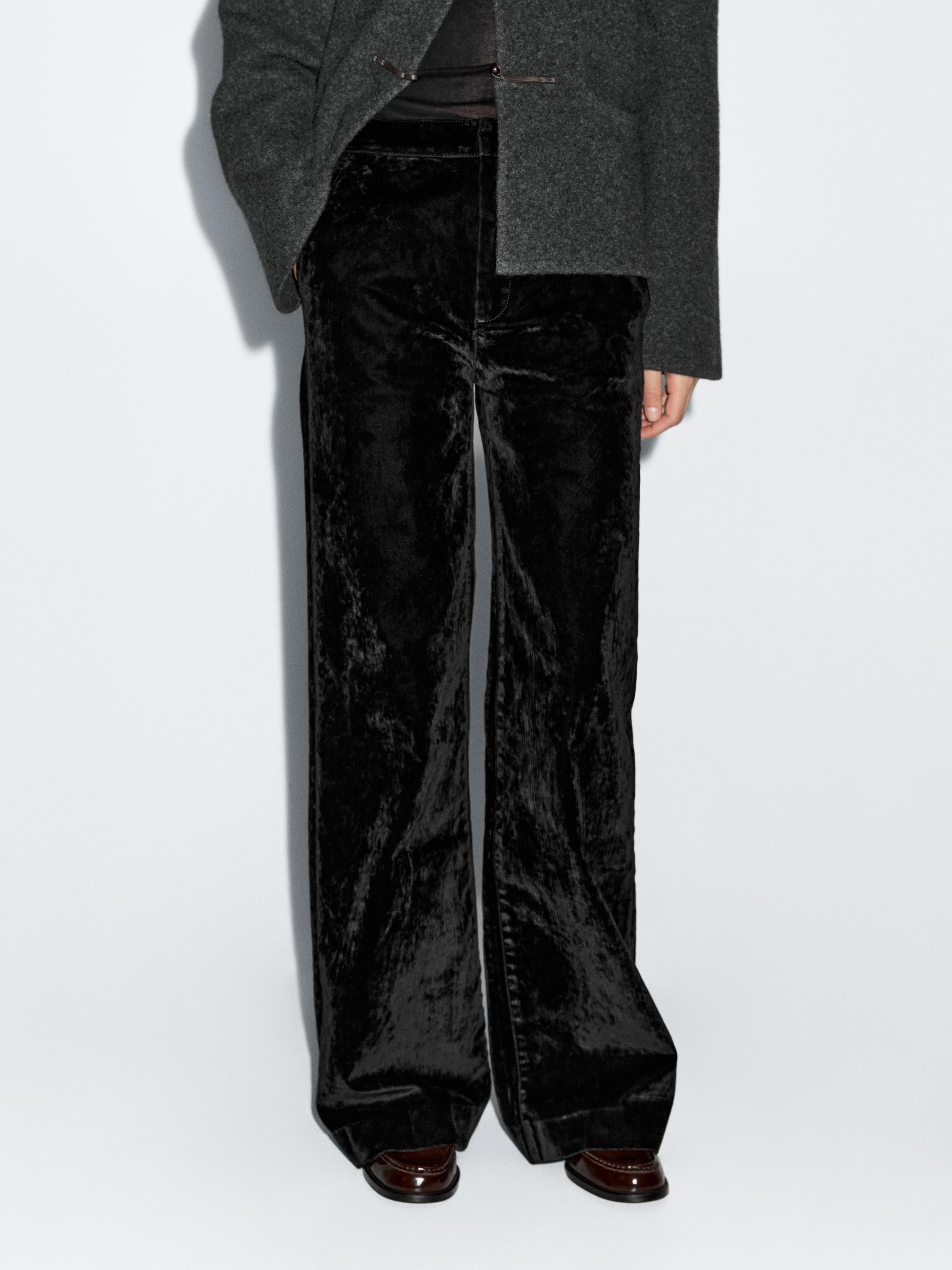 Flare fit high-waist flocked jeans