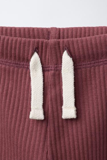 LEGGING CÔTELÉ ÉTIQUETTE - Bordeaux clair de Zara - Image 2