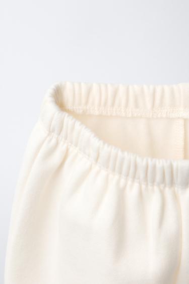 EMBROIDERED SLOGAN SWEATSHIRT AND TROUSERS SET - Light beige by Zara - Image 4