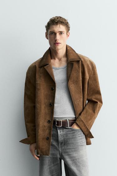 LIMITED EDITION SUEDE LEATHER JACKET - Brandy by Zara