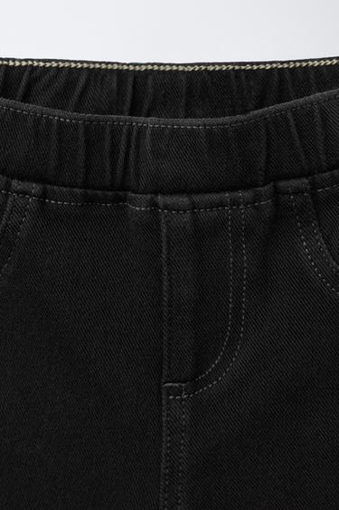 DENIM LOOK FLARE LEGGINGS - Black by Zara - Image 2