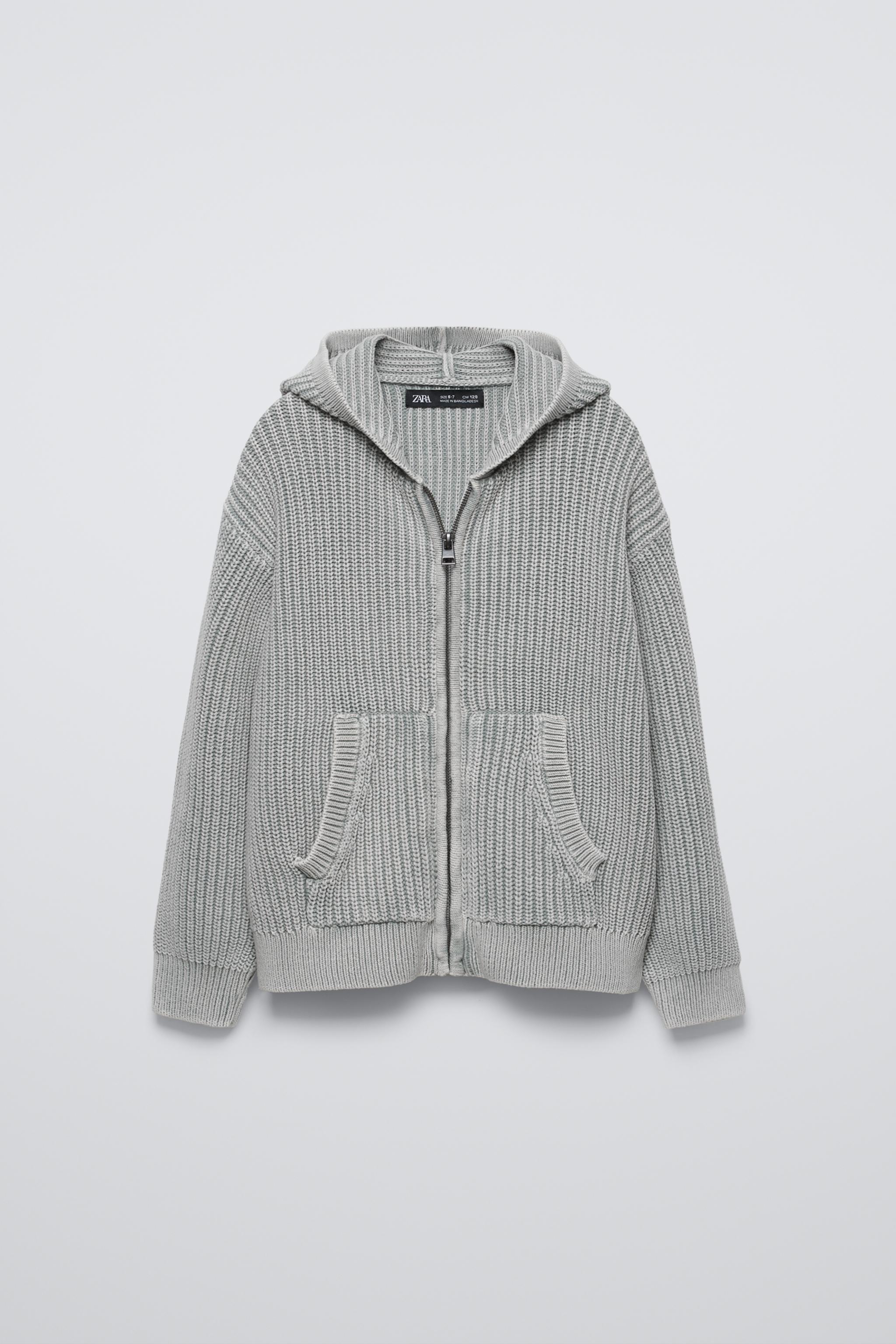 Knit hoodie zara sale