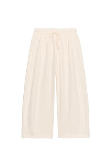 STRAIGHT-LEG TROUSERS - Ecru by Zara