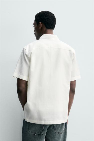 REGULAR FIT LINEN/COTTON SHIRT - White by Zara - Image 2