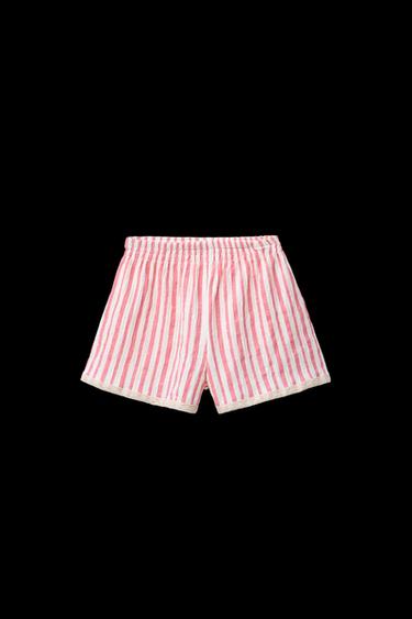 Zara LACE PRINT SHORTS - Pink - Image 0