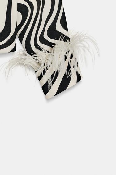 CHEMISE IMPRIMÉ ANIMAL PLUMES - Noir / Écru de Zara - Image 9