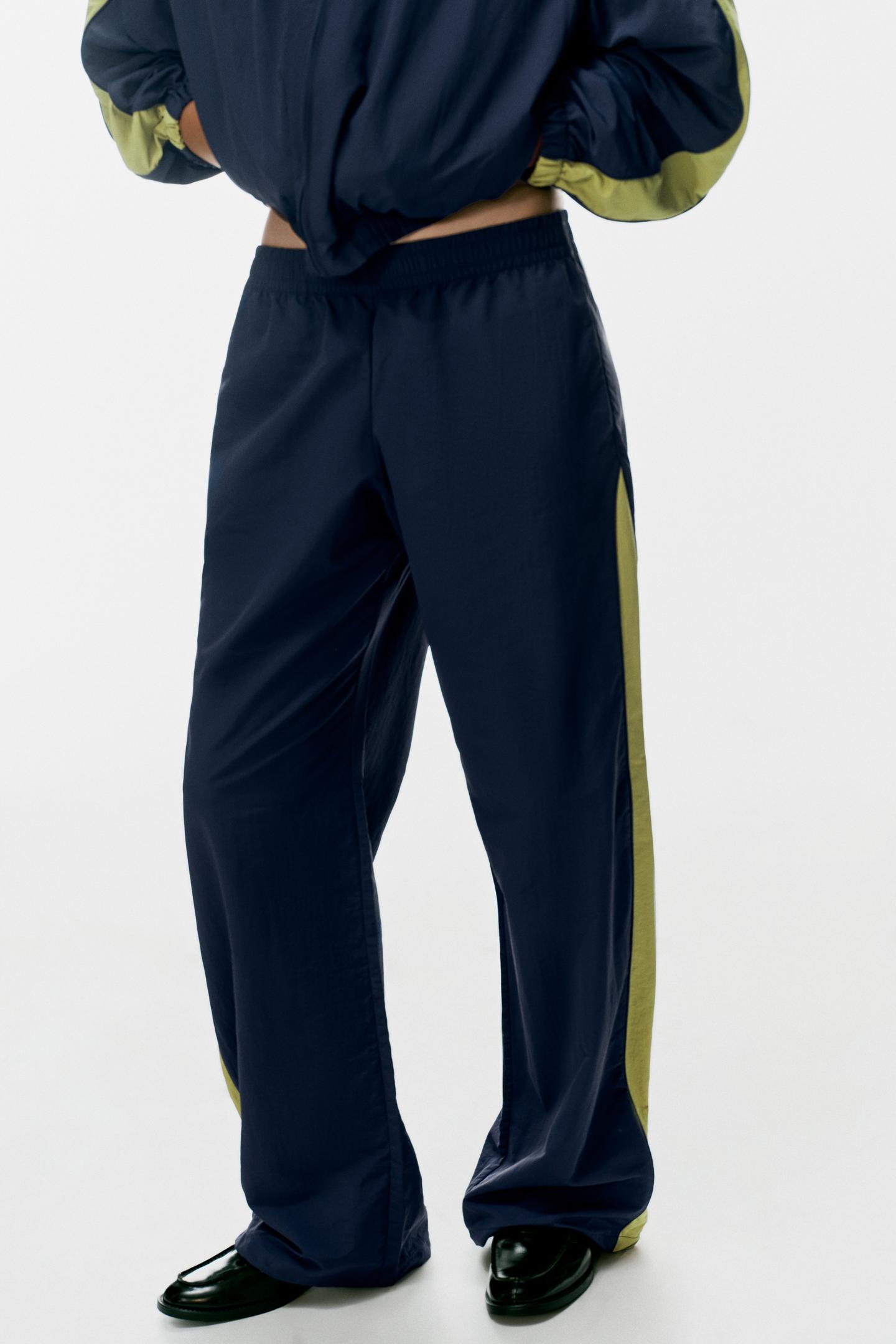 Женские брюки Zara Technical Side Stripe, цвет: Тёмно-синий — фото 3