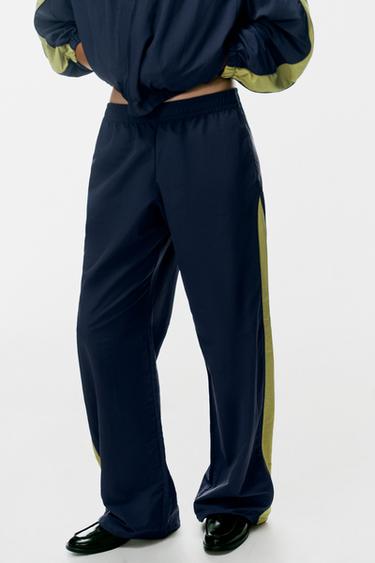 TECHNICAL SIDE STRIPE PANTS — Navy blue 1