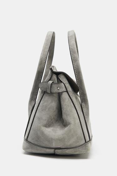 SAC EN CUIR MINI CITYBAG - Gris de Zara - Image 6